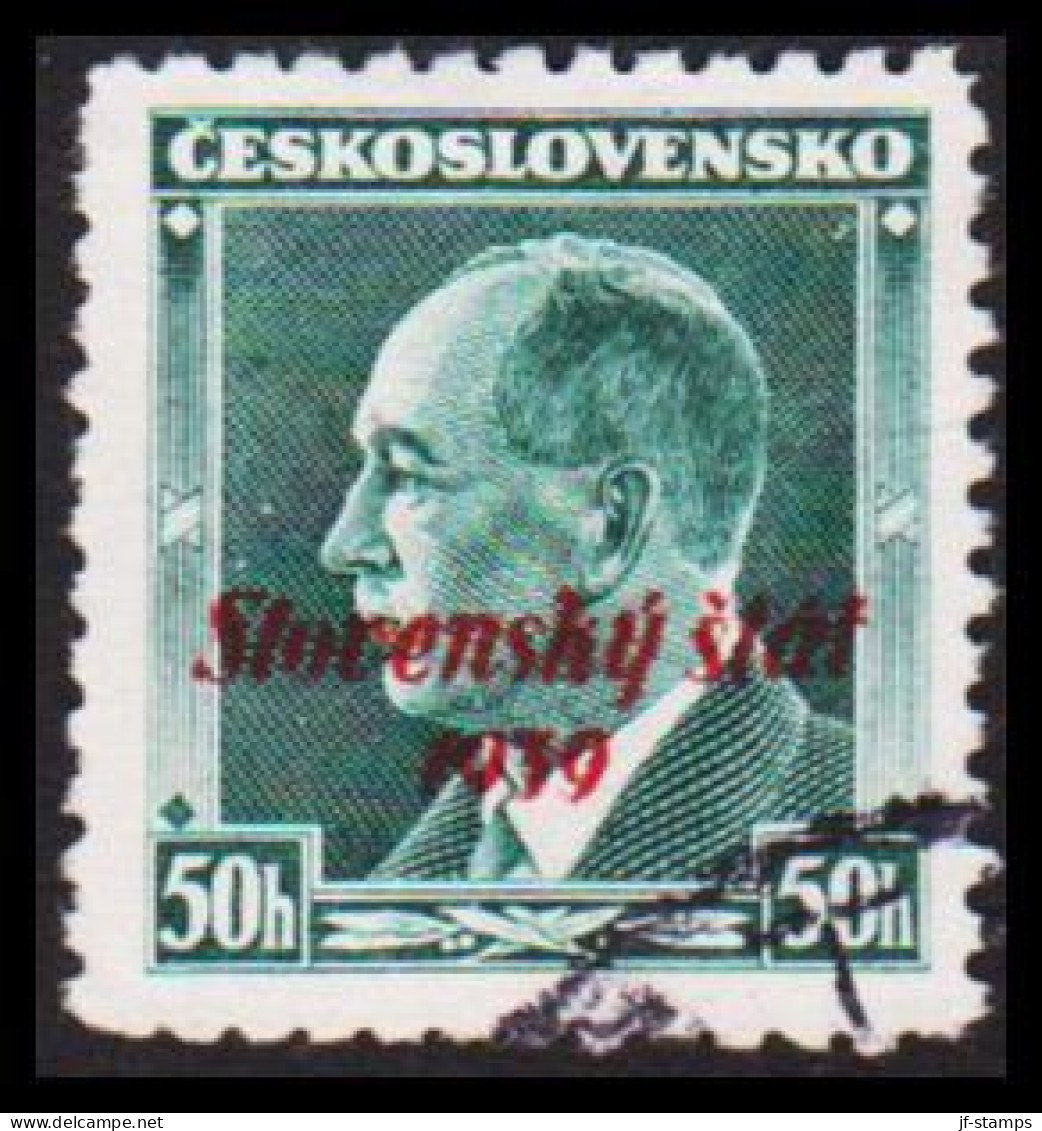 1939. SLOVENSKO 50 HALERU Overprinted Slovensky Stat 1939.  (Michel 8) - JF545943 - Gebruikt