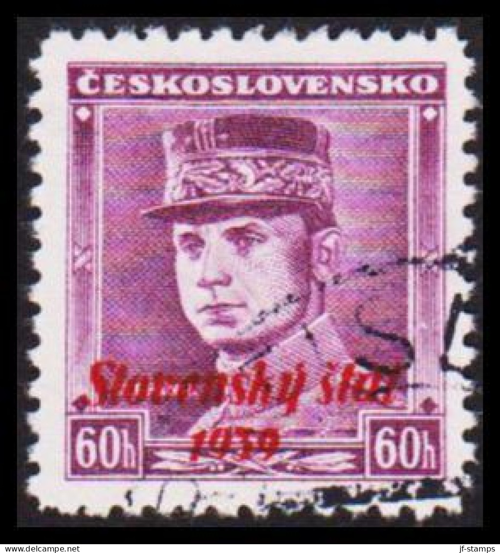 1939. SLOVENSKO 60 HALERU Overprinted Slovensky Stat 1939.  (Michel 10) - JF545945 - Used Stamps