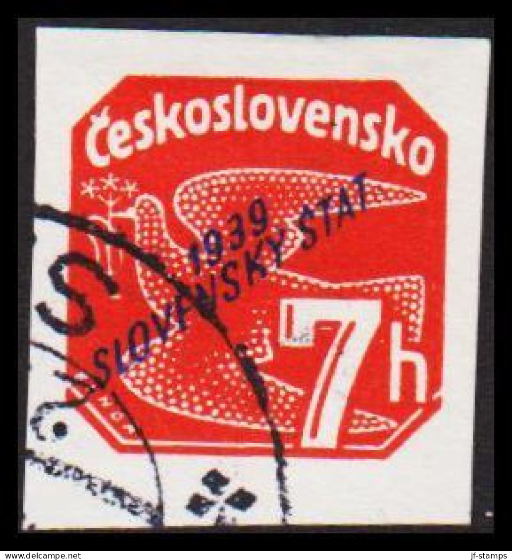 1939. SLOVENSKO 7 H Overprinted Slovenský štát  (Michel 28) - JF545950 - Usados