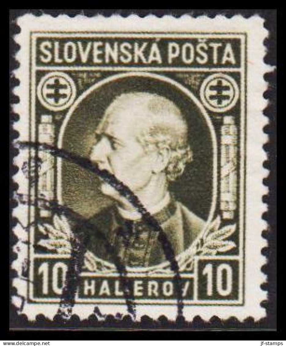 1939. SLOVENSKO Andrej Hlinka 10 HALIEROV Perf 12½. (Michel 36) - JF545964 - Used Stamps