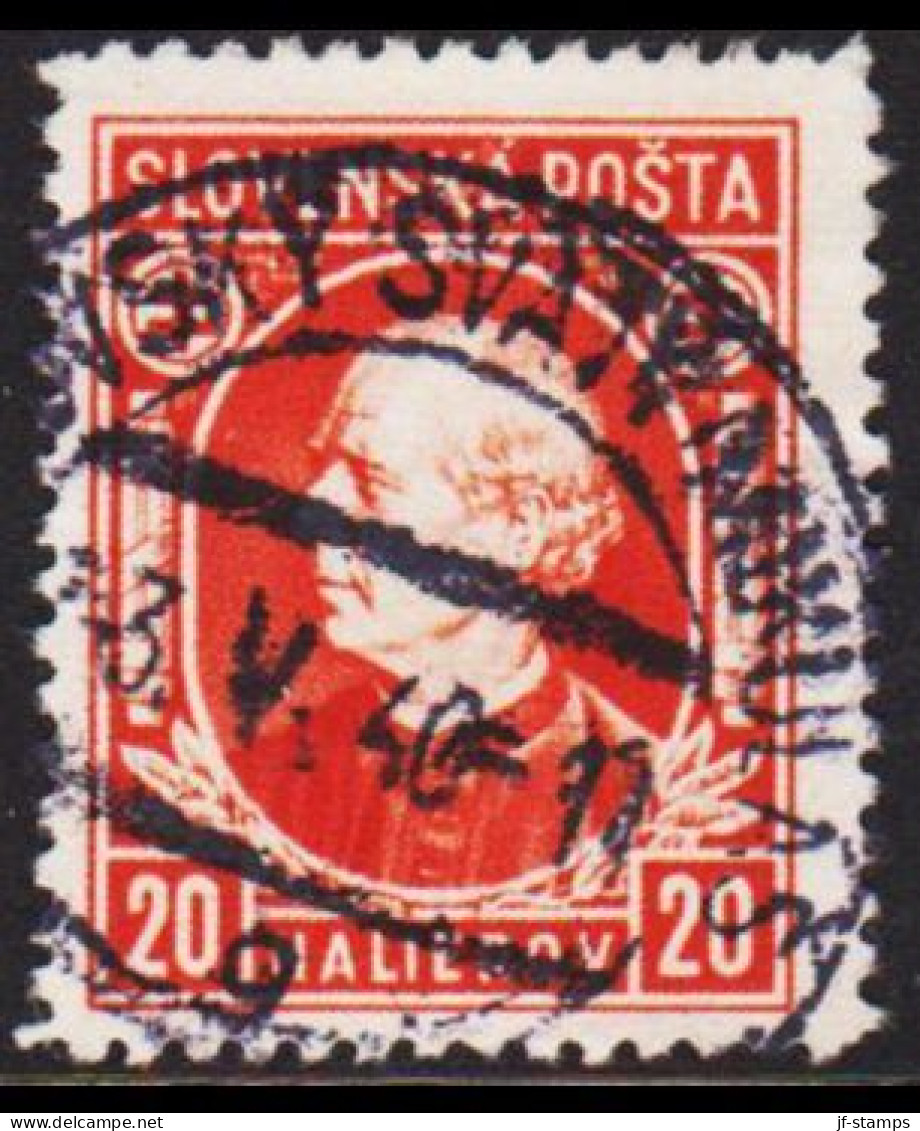 1939. SLOVENSKO Andrej Hlinka 20 HALIEROV Perf 12½. (Michel 37) - JF545965 - Gebruikt