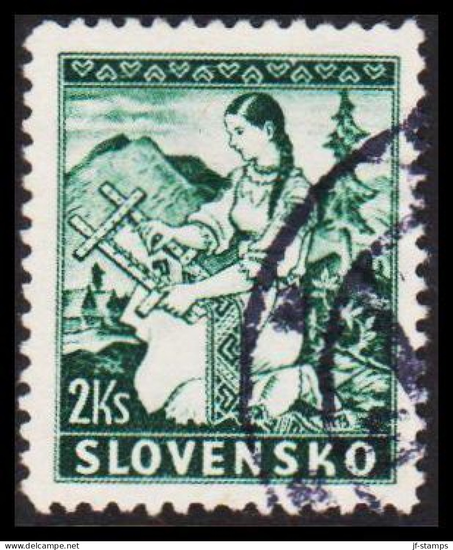 1939. SLOVENSKO Folklore 2 Ks. Perf 12½. (Michel 43A) - JF545975 - Gebruikt