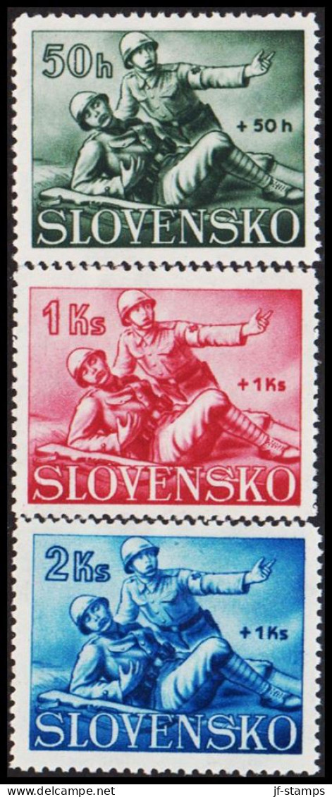 1941. SLOVENSKO Red Cross Complete Set Hinged.  (Michel 88-90) - JF545987 - Ongebruikt