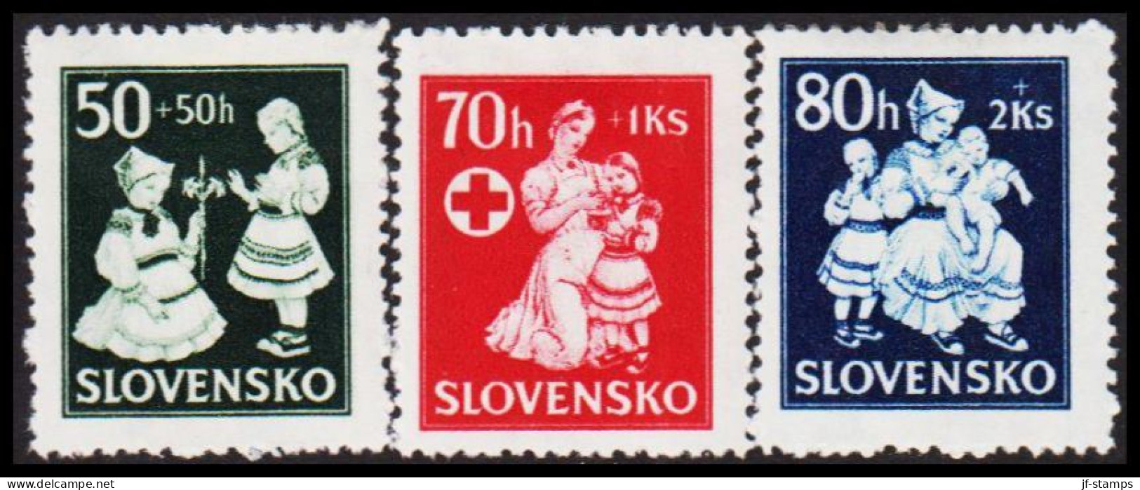 1943. SLOVENSKO Children Aid Complete Set Hinged.  (Michel 112-114) - JF545993 - Neufs