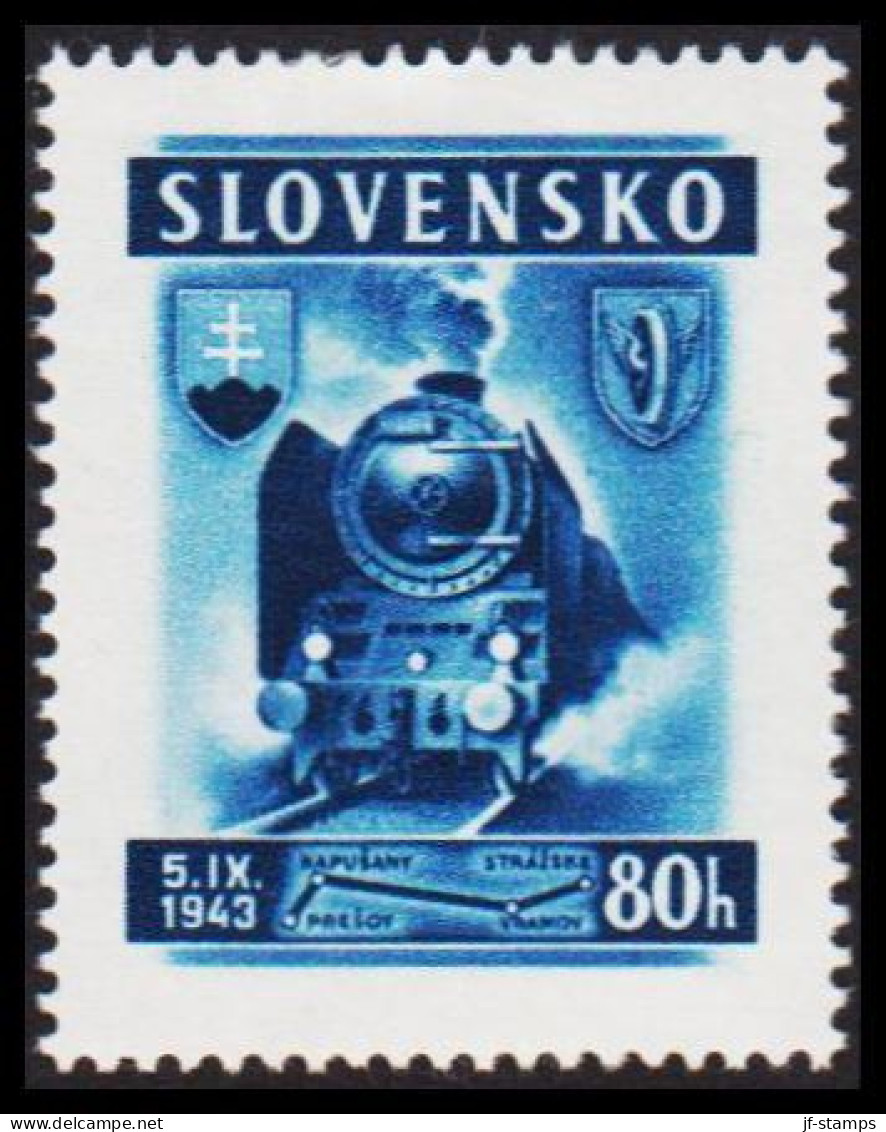 1943. SLOVENSKO Railroad Strážske–Prešov 80 H Hinged.  (Michel 125) - JF545996 - Neufs