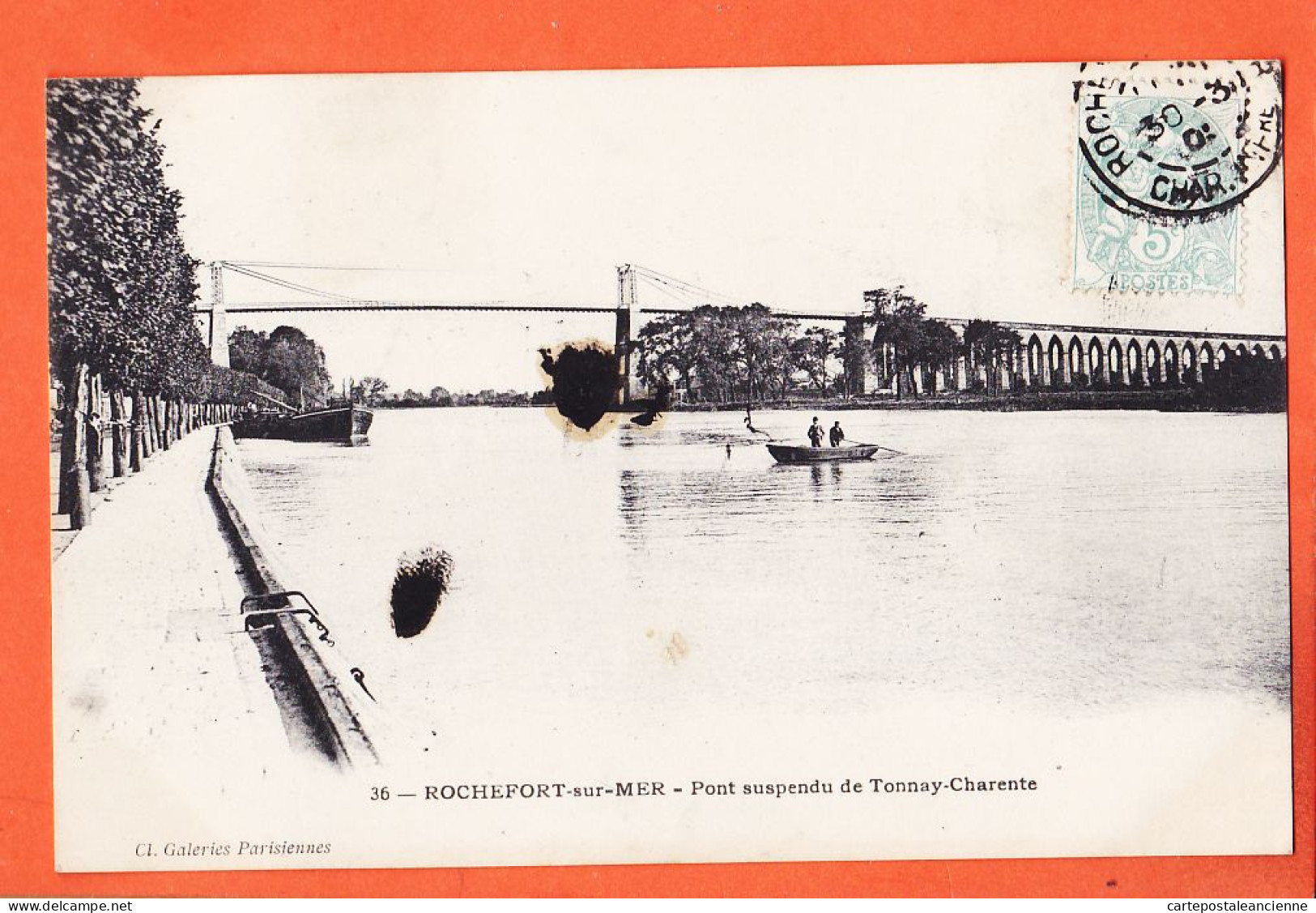 32941 / ⭐ 17-ROCHEFORT-sur-MER (•◡•) Pont Suspendu TONNAY-CHARENTE 1905 à CASTEX Fontpedrouse ◉ Galeries Parisiennes 36 - Rochefort