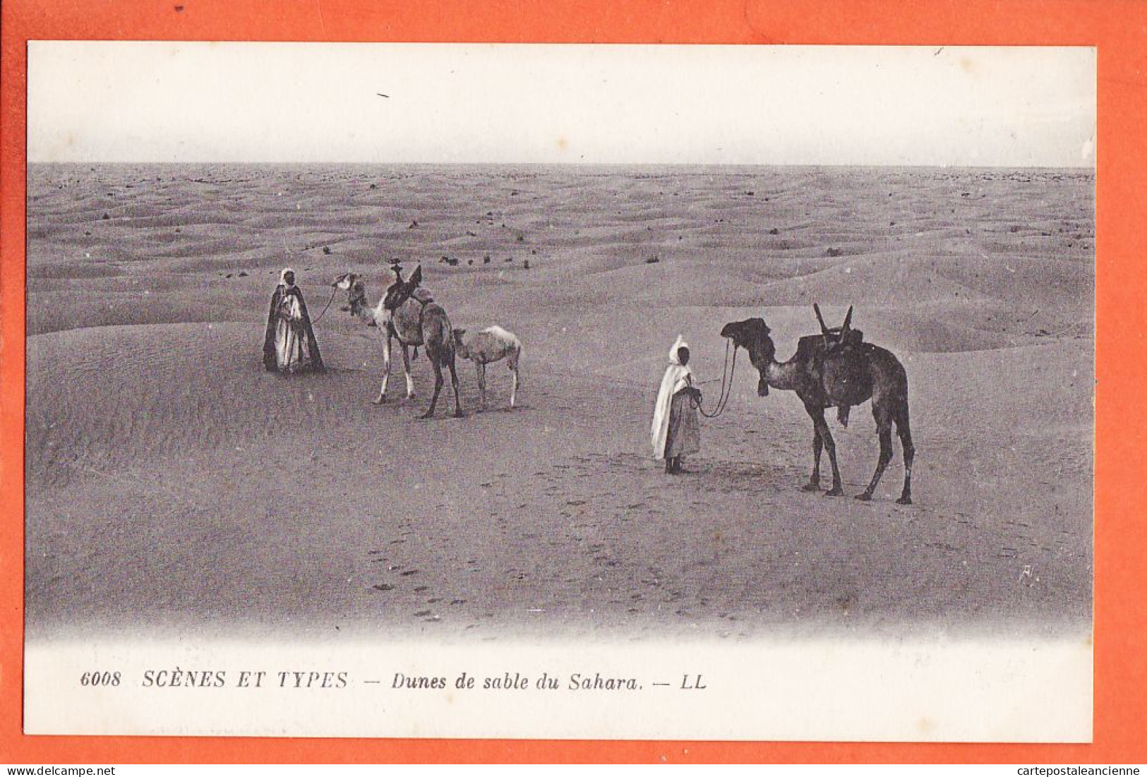 32802 / ⭐ Ethnic Scènes Et Types (•◡•) Algérie ◉ Dunes De Sable Du SAHARA Meharis Chameaux 1910s ◉ LEVY LL-6008 - Scenes