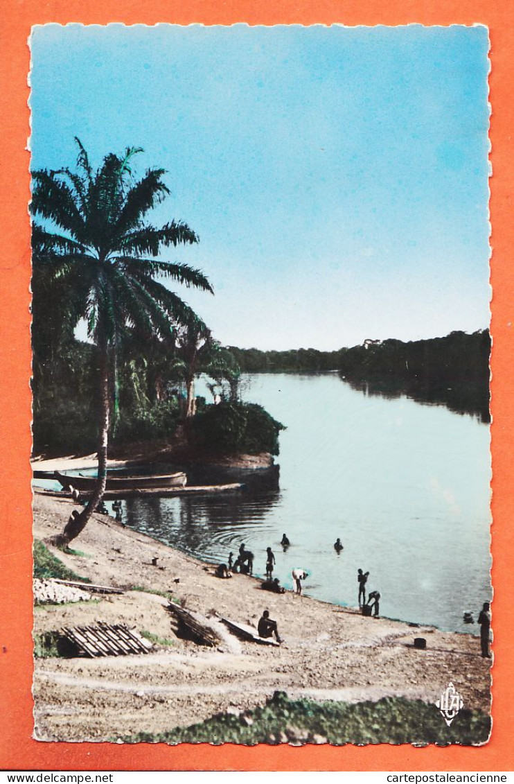 32793 / ⭐ MOUILA (•◡•) Gabon ◉ Scene De Bain Embarcadere Sur La N'GOUNIE 1920s ◉ Photo LEFEVRE Service Information A.E.F - Gabon