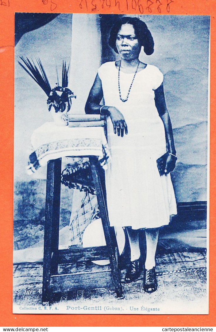 32758 / ⭐ Ethnic PORT-GENTIL (•◡•) Gabon ◉ Une Jeune Femme Elegante Gabonaise 1920s ◉ Collection C.E.F.A CEFA  - Gabon