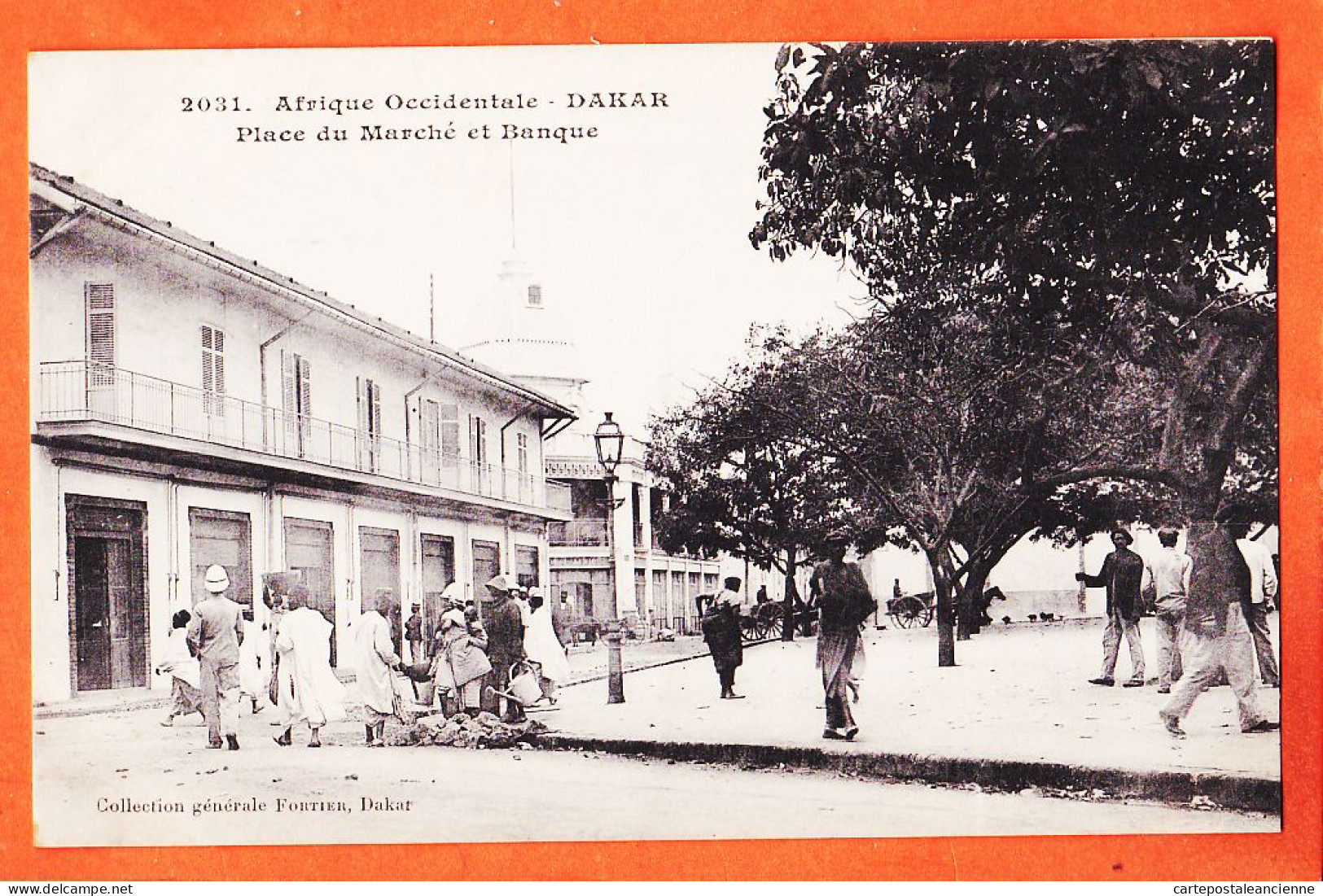 32748 / ⭐ (•◡•) DAKAR Senegal ◉ Place Du Marché Et Banque 1910s ♥️ Collection Generale FORTIER 2031 Afrique Occidentale - Sénégal