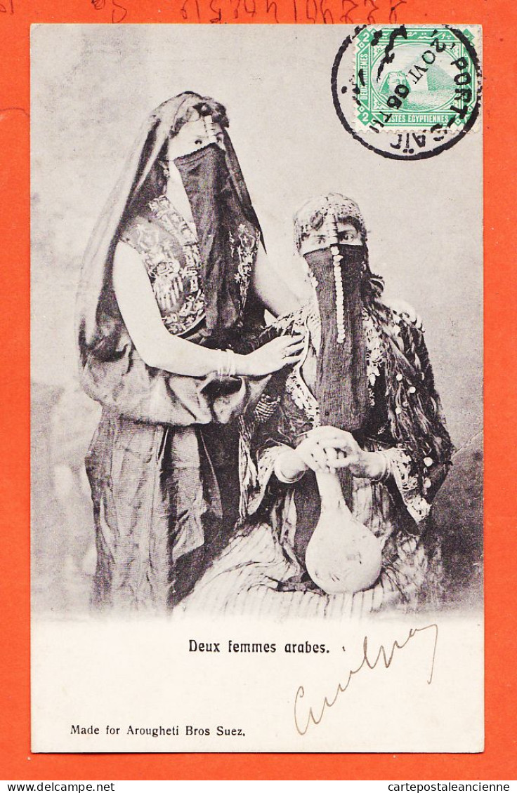 32692 / ⭐ (•◡•) Ethnic Egypte ♥️ Deux Femmes Arabes Musulmanes Hidjab 1905 à DUCATEZ Paris ◉ AROUGHETI BROS Suez - Persons