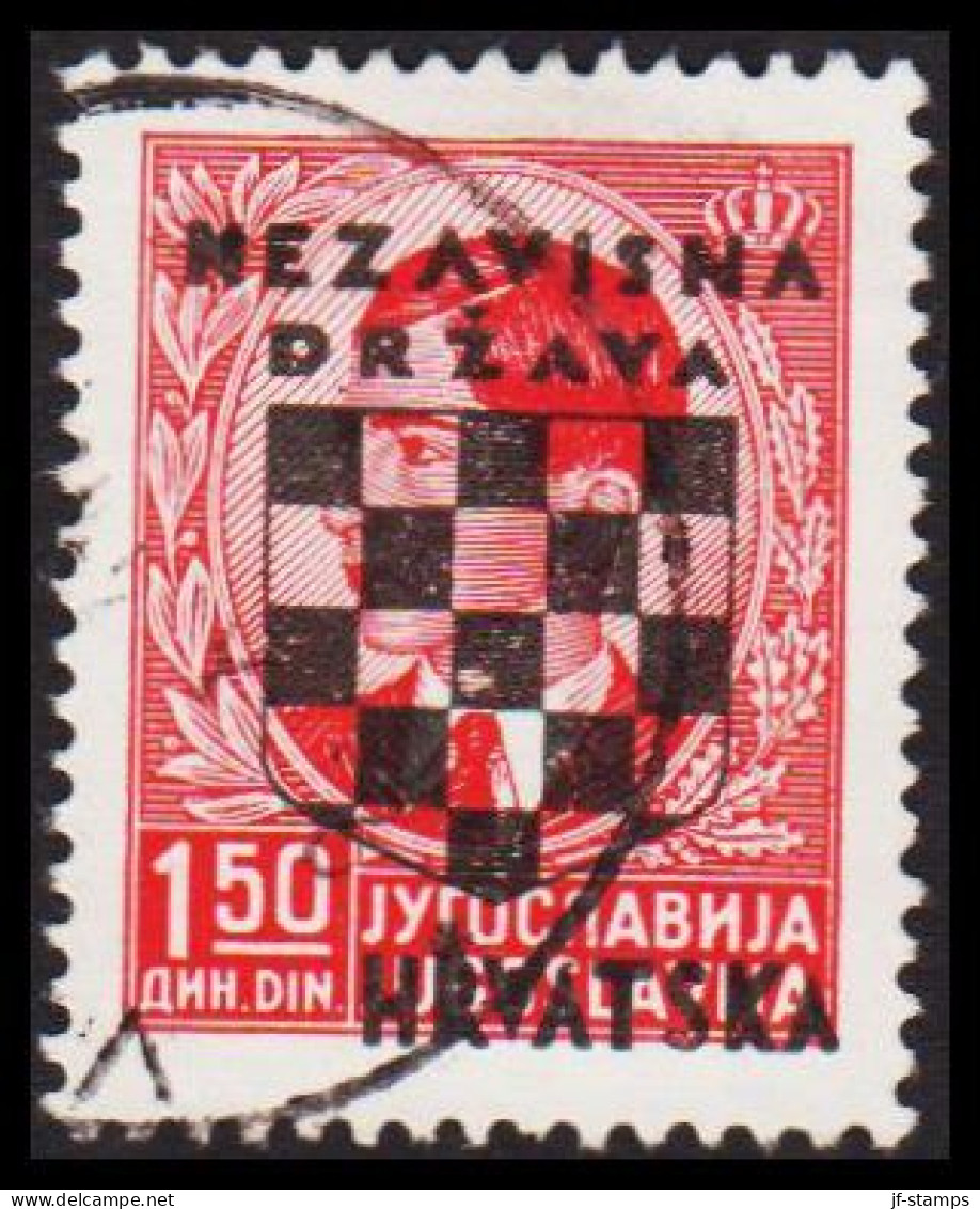 1941. HRVATSKA NEZAVISNA DRZAVA (SHIELD) HRVATSKA Overprint On 1,50 DIN. (Michel 12) - JF546028 - Croatie