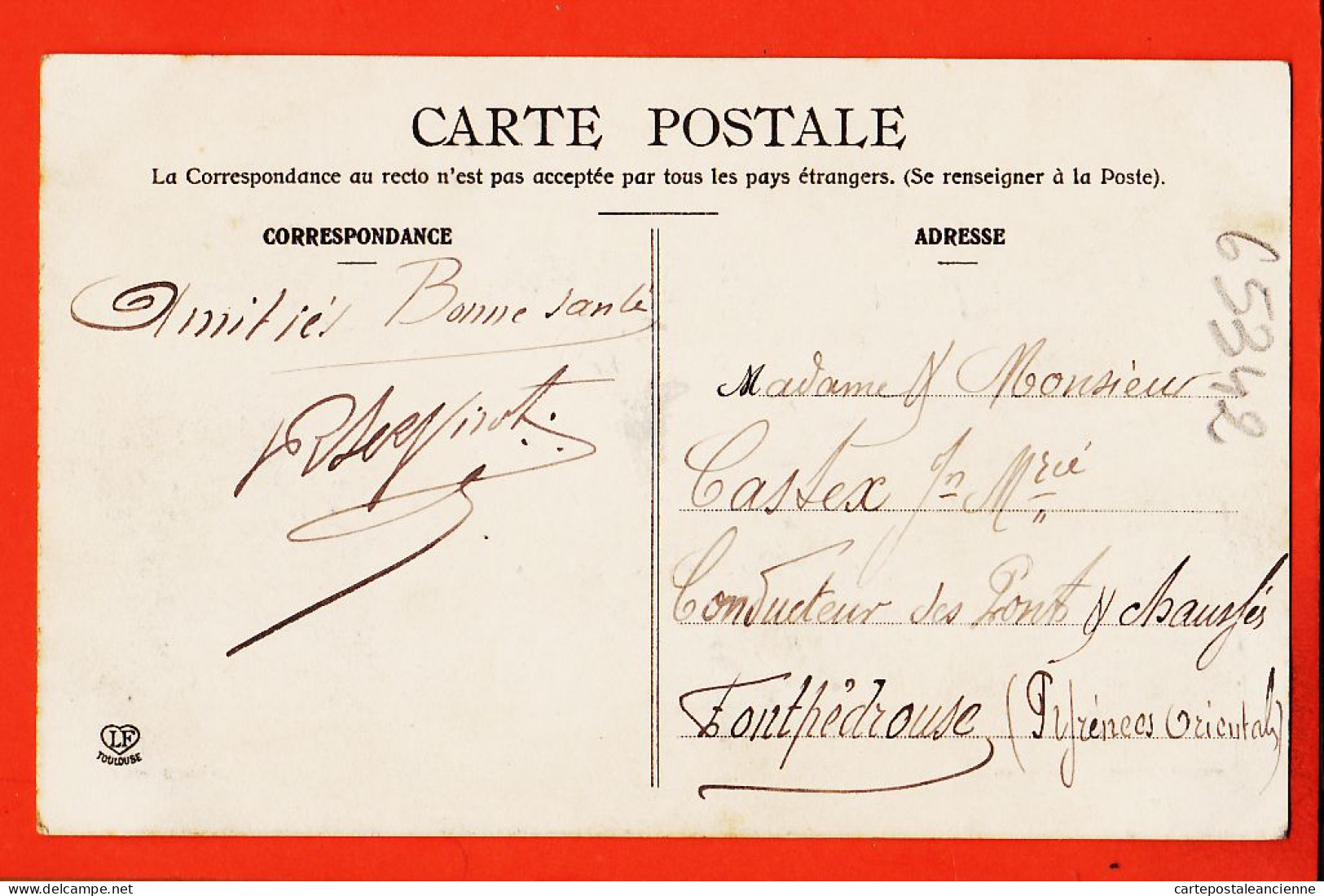 32674 / ⭐ (•◡•) LONGAGES 31-Hte Garonne ◉ Villageois Avenue De La GARE 1905 à CASTEX Fontpedrouse ◉ JANSOU LABOUCHE 471 - Otros & Sin Clasificación