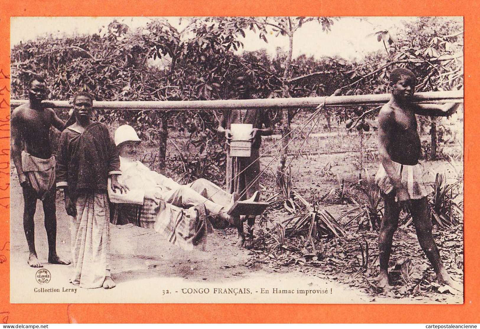 32599 / ♥️ (•◡•) CONGO FRANCAIS ◉ En Hamac Improvisé Transport Colon Missionnaire ◉ Collection LERAY 32 - Französisch-Kongo