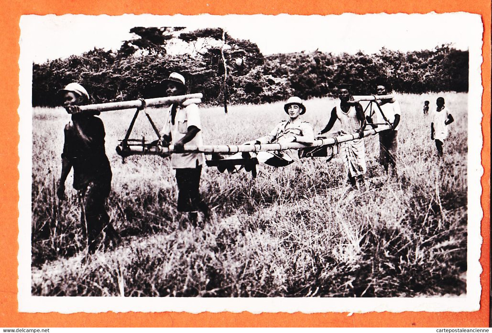 32570 / ⭐ (•◡•) GABON A.E.F  ◉ Portage En Typoye En Voie De Disparition 1940s ◉ Photo-Bromure PAULEAU Douala - Gabon
