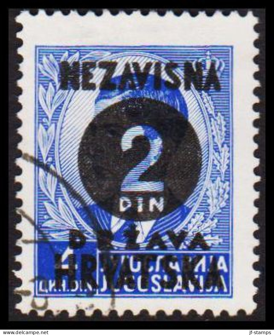 1941. HRVATSKA NEZAVISNA 2 DIN DRZAVA HRVATSKA Overprint On 4 DIN. (Michel 42) - JF546032 - Kroatien