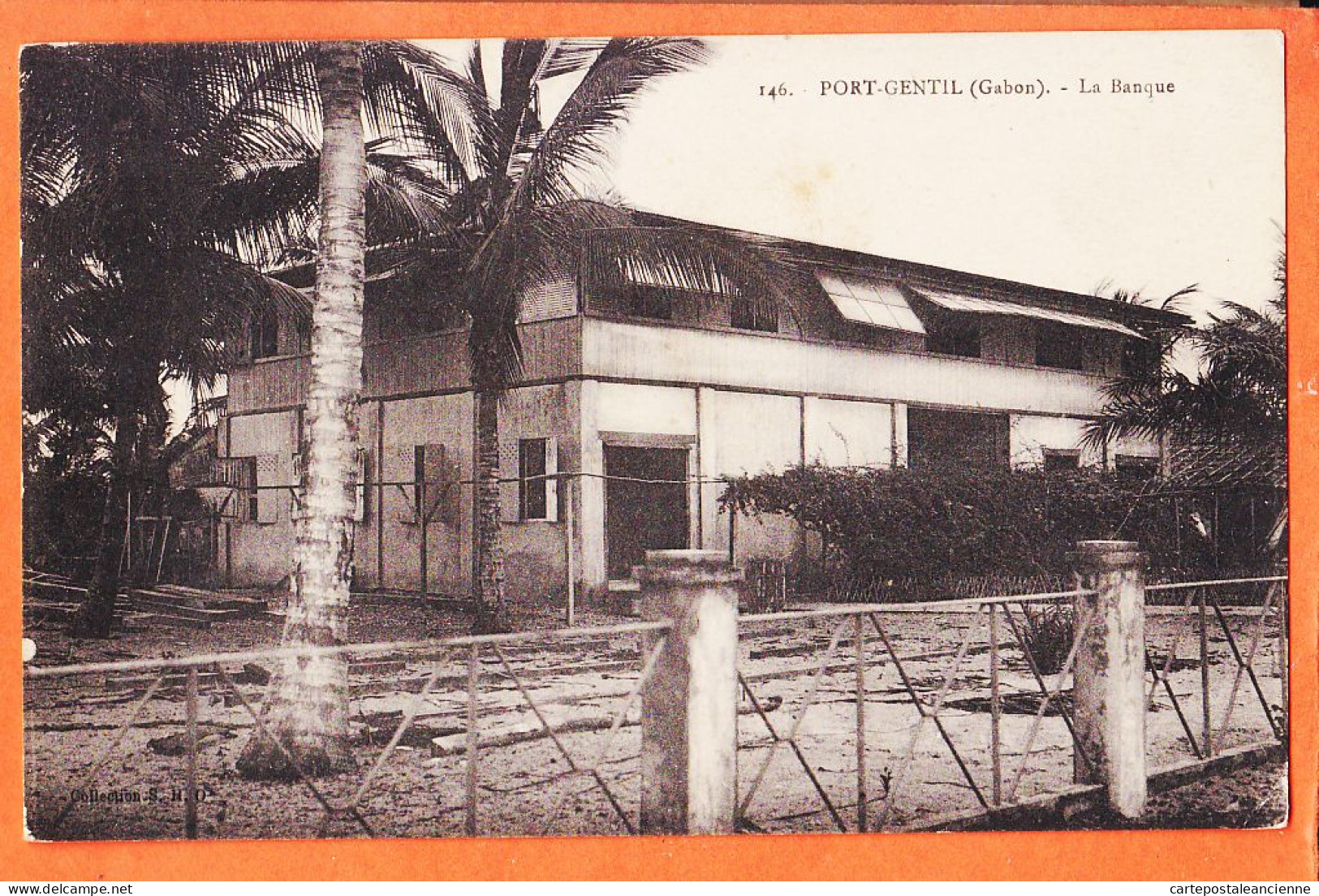 32569 / ⭐ (•◡•) ♥️ PORT-GENTIL Gabon ◉ La Banque 1910s ◉ Collection S.H.O 146 - Gabun
