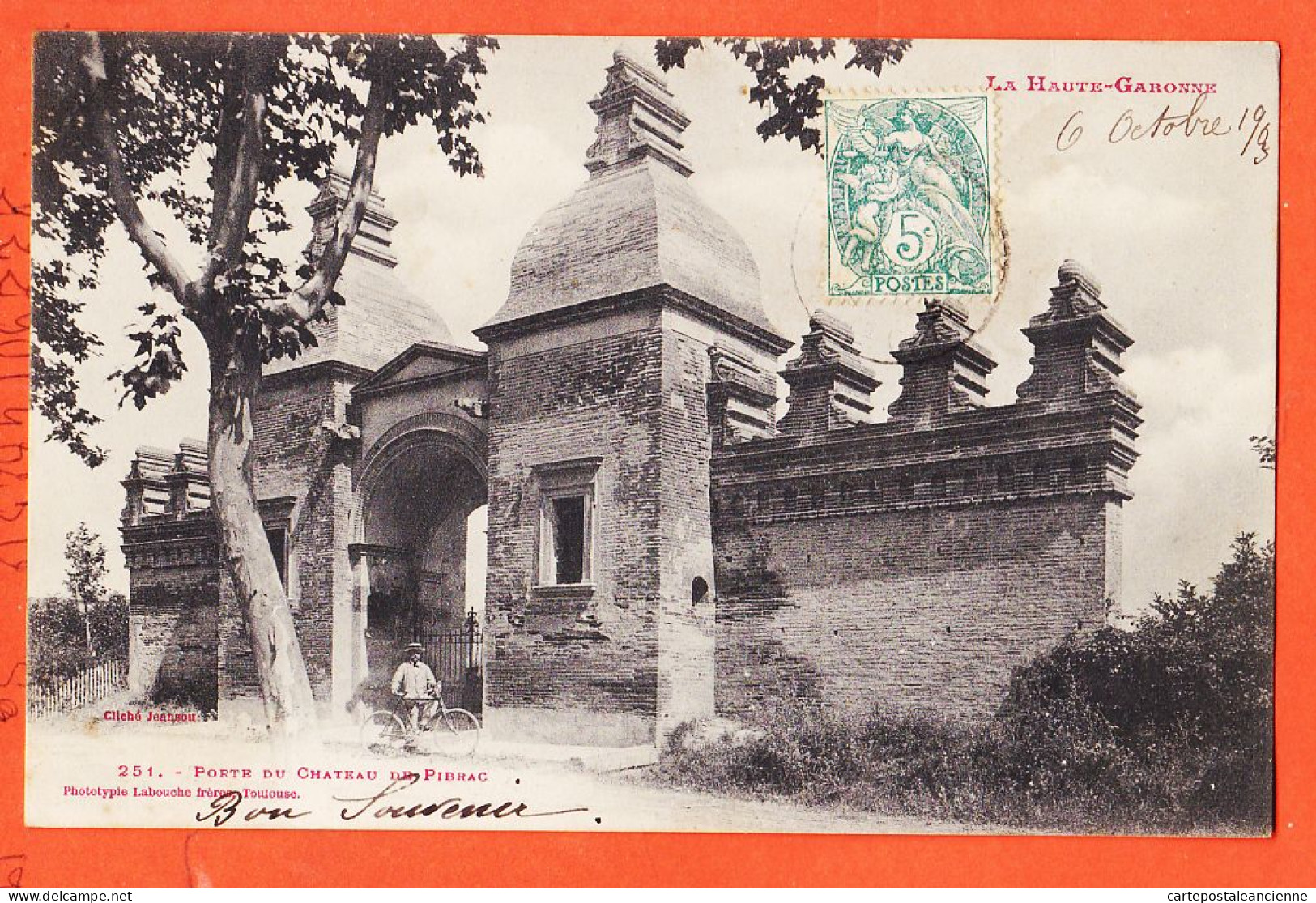 32563 / ⭐ (•◡•) PIBRAC 31-Haute Garonne ◉ Porte Du Chateau 1903 à Elisa CASTEX Longages ◉ Cliché JEANSOU LABOUCHE 251 - Pibrac