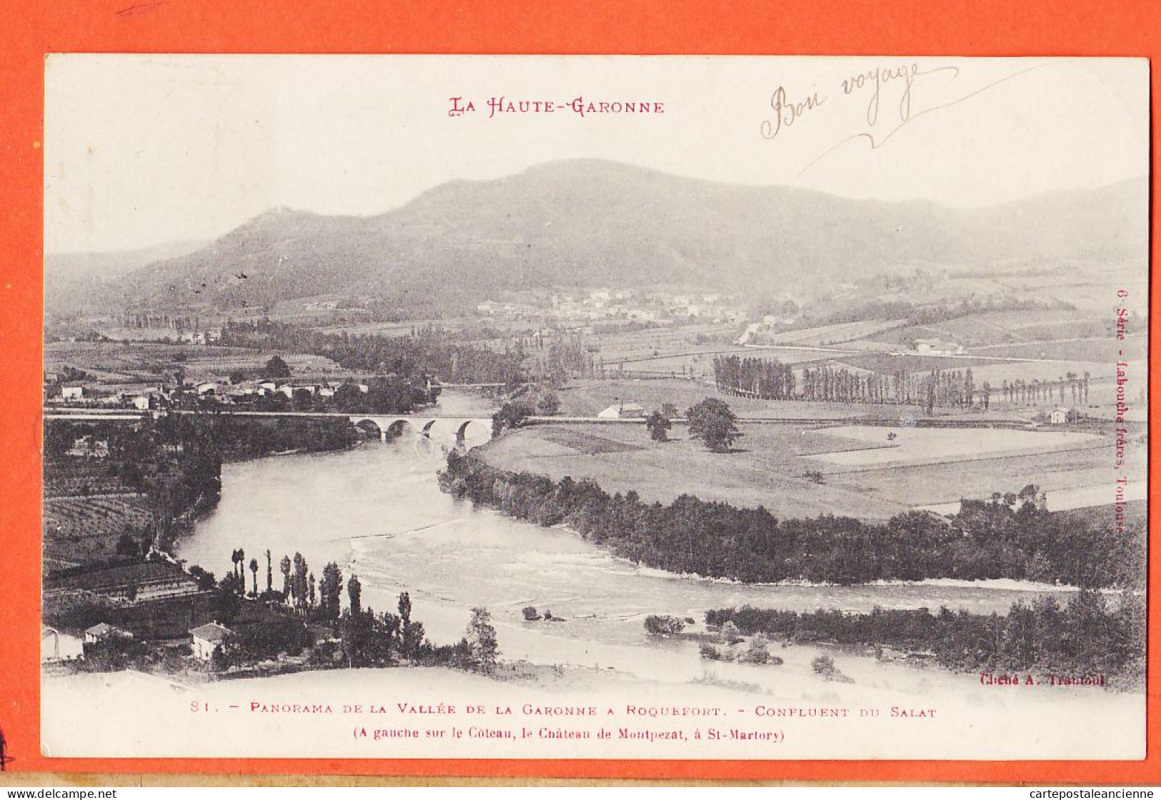 32547 / ⭐ (•◡•) ROQUEFORT 31-Haute Garonne Panorama Vallée Confluent SALAT 1903 à CASTEX Longages ◉ TRANTOUL LABOUCHE 81 - Altri & Non Classificati