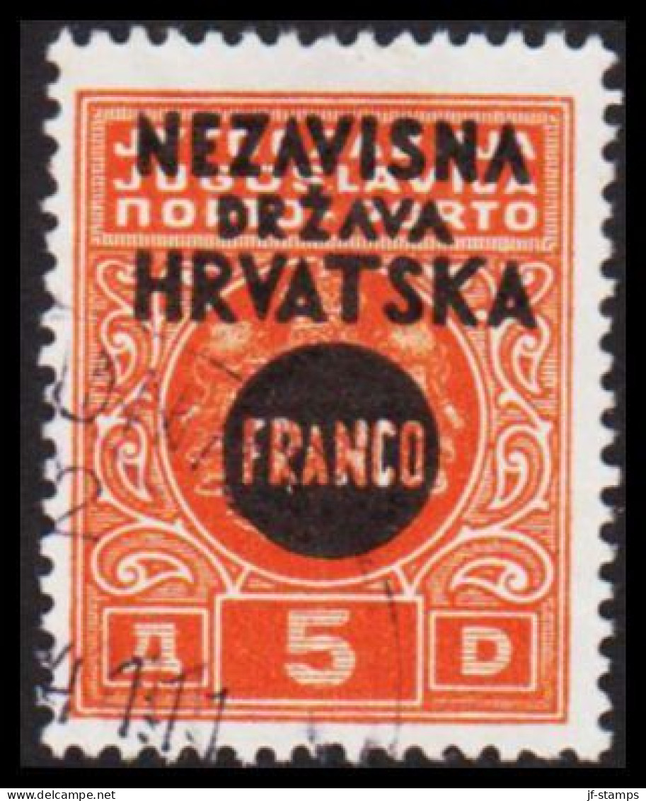 1941. HRVATSKA NEZAVISNA DRZAVA HRVATSKA FRANCO Overprint On 5 D. (Michel 45) - JF546035 - Kroatien