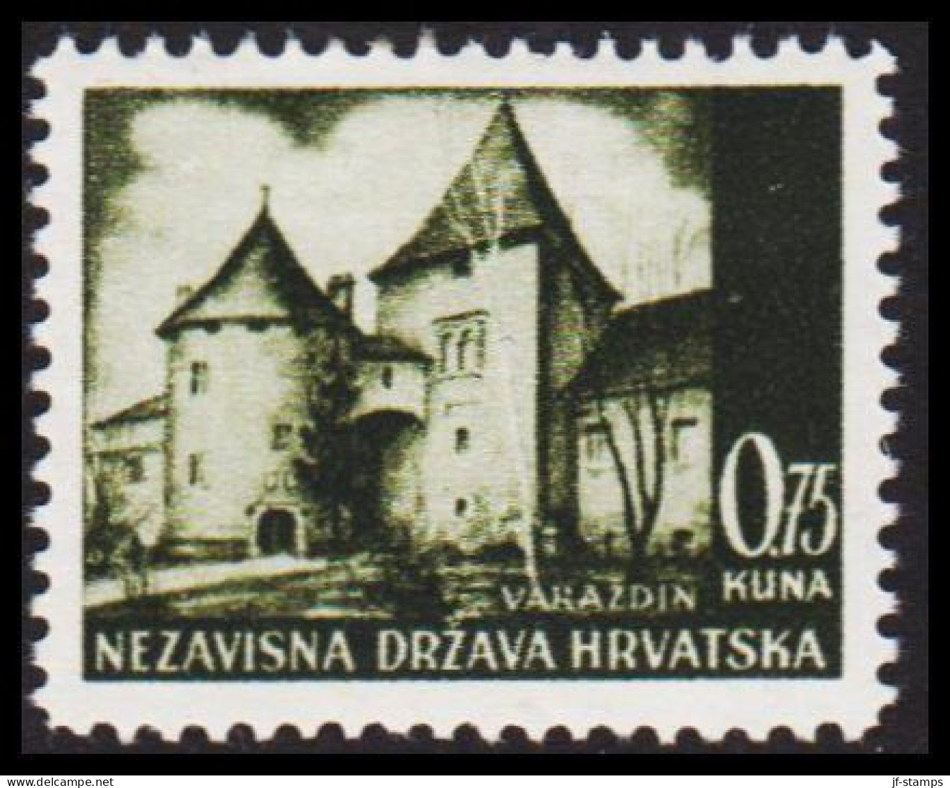 1941-1942. HRVATSKA Landscapes 0,75 KUNA. Hinged. (Michel 49) - JF546043 - Kroatien