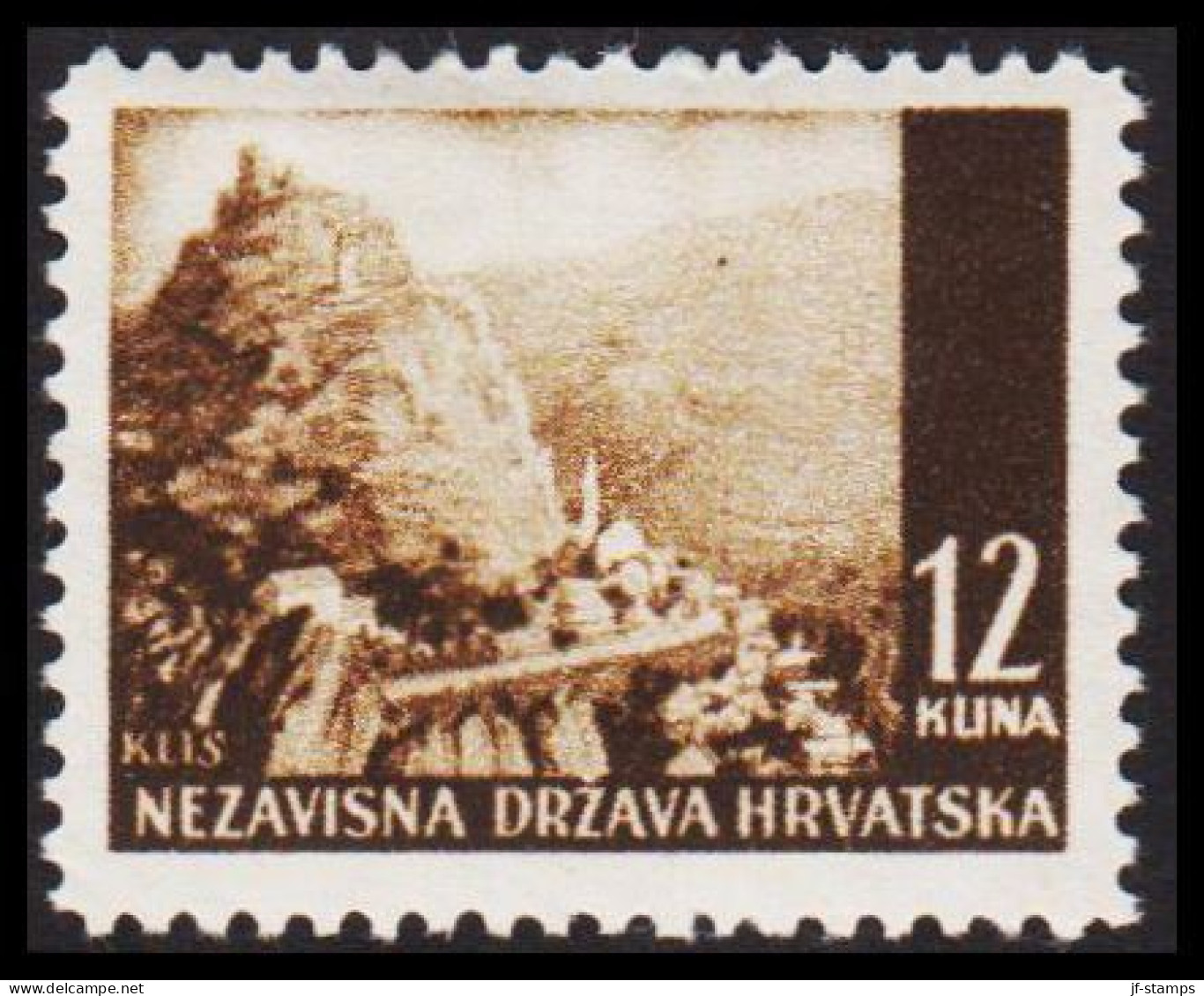 1941-1942. HRVATSKA Landscapes 12 KUNA. Hinged. (Michel 61) - JF546055 - Croatia