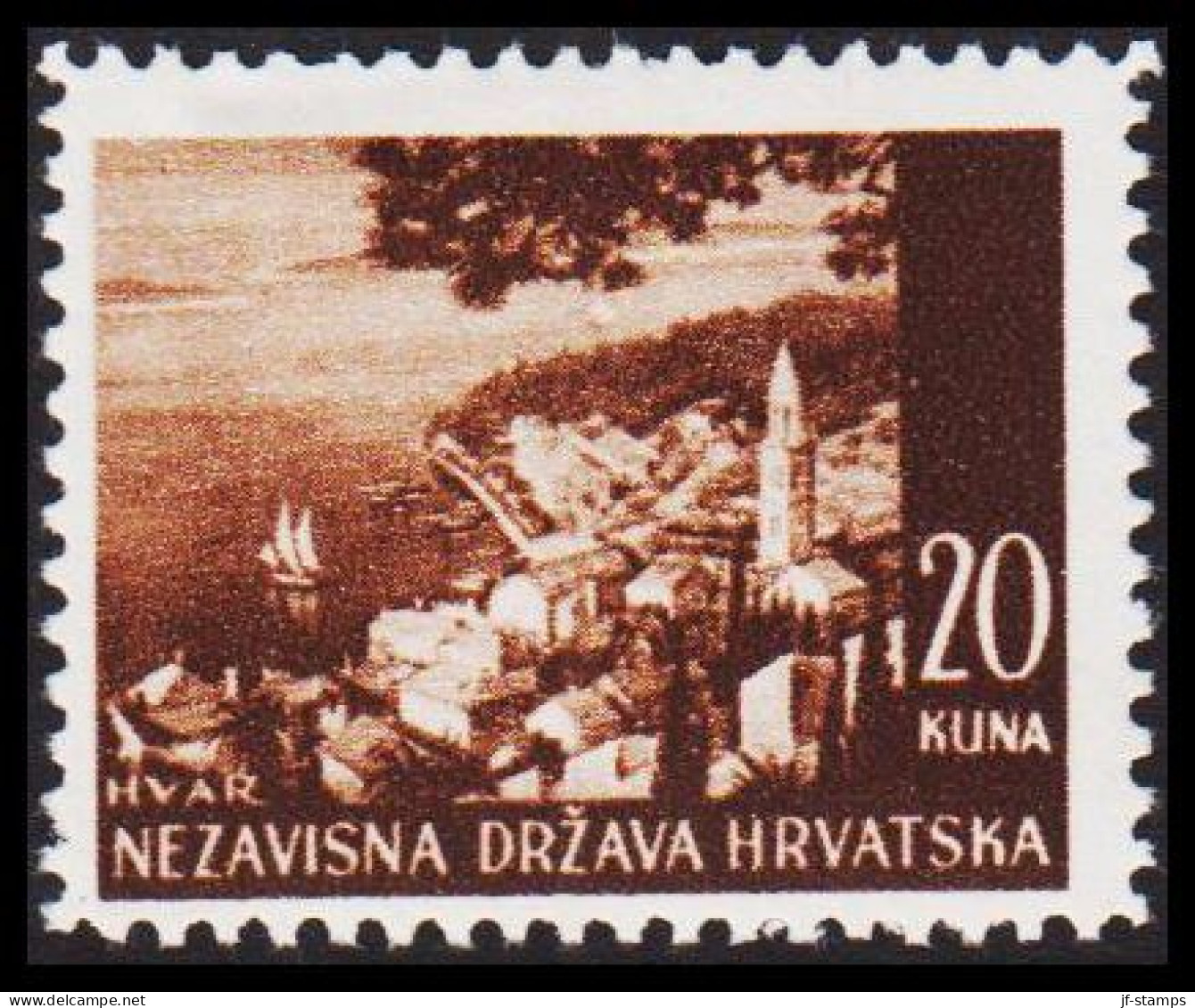 1941-1942. HRVATSKA Landscapes 20 KUNA. Hinged. (Michel 62) - JF546056 - Kroatië