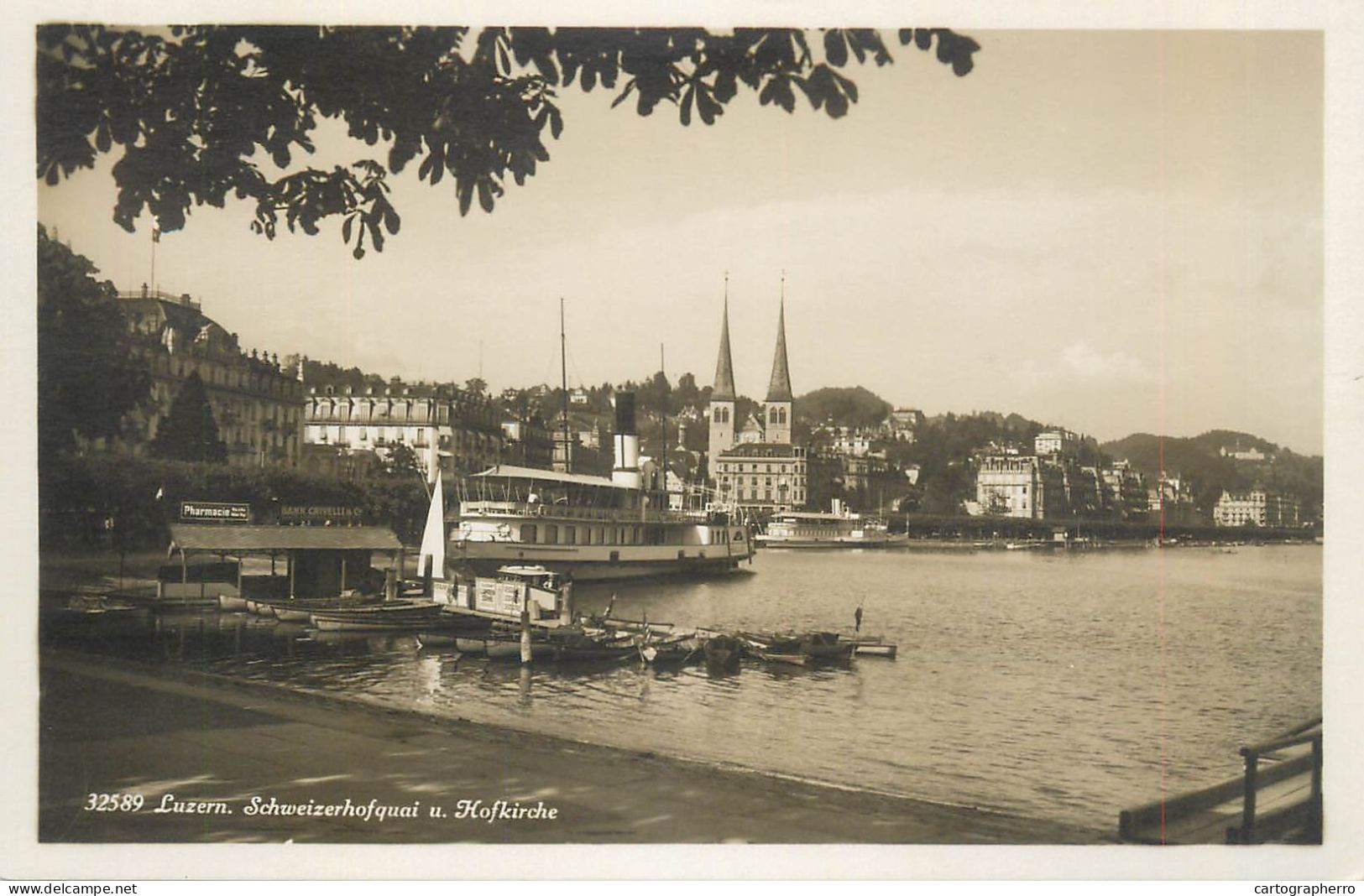 Switzerland Postcard Luzern Schweizerhofquai Hofkirche - Lucerna