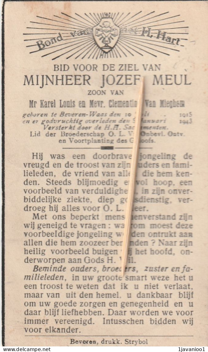 Beveren-Waas, 1943, Jozef Mul, Van Mieghem - Devotion Images