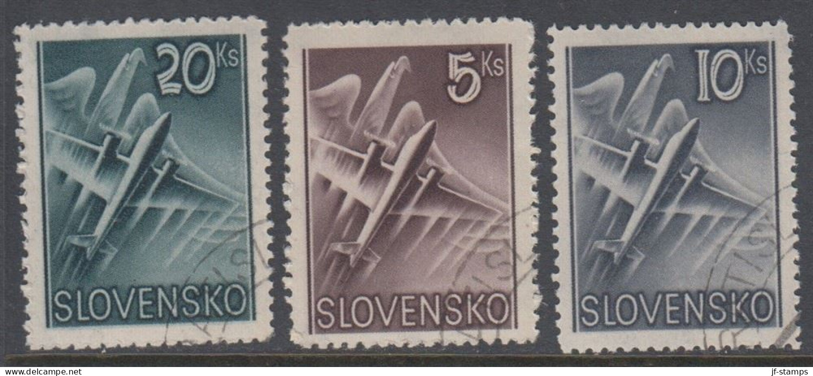 1940. SLOVENSKO Air Mail. Complete Set Of 3 Stamps.  (Michel 76-78) - JF418426 - Used Stamps