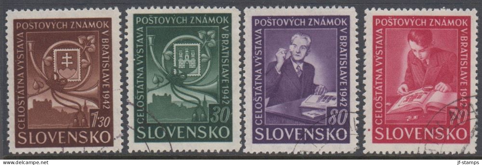 1942. SLOVENSKO Stamp Show. Complete Set Of 4 Stamps.  (Michel 98-101) - JF418428 - Usados