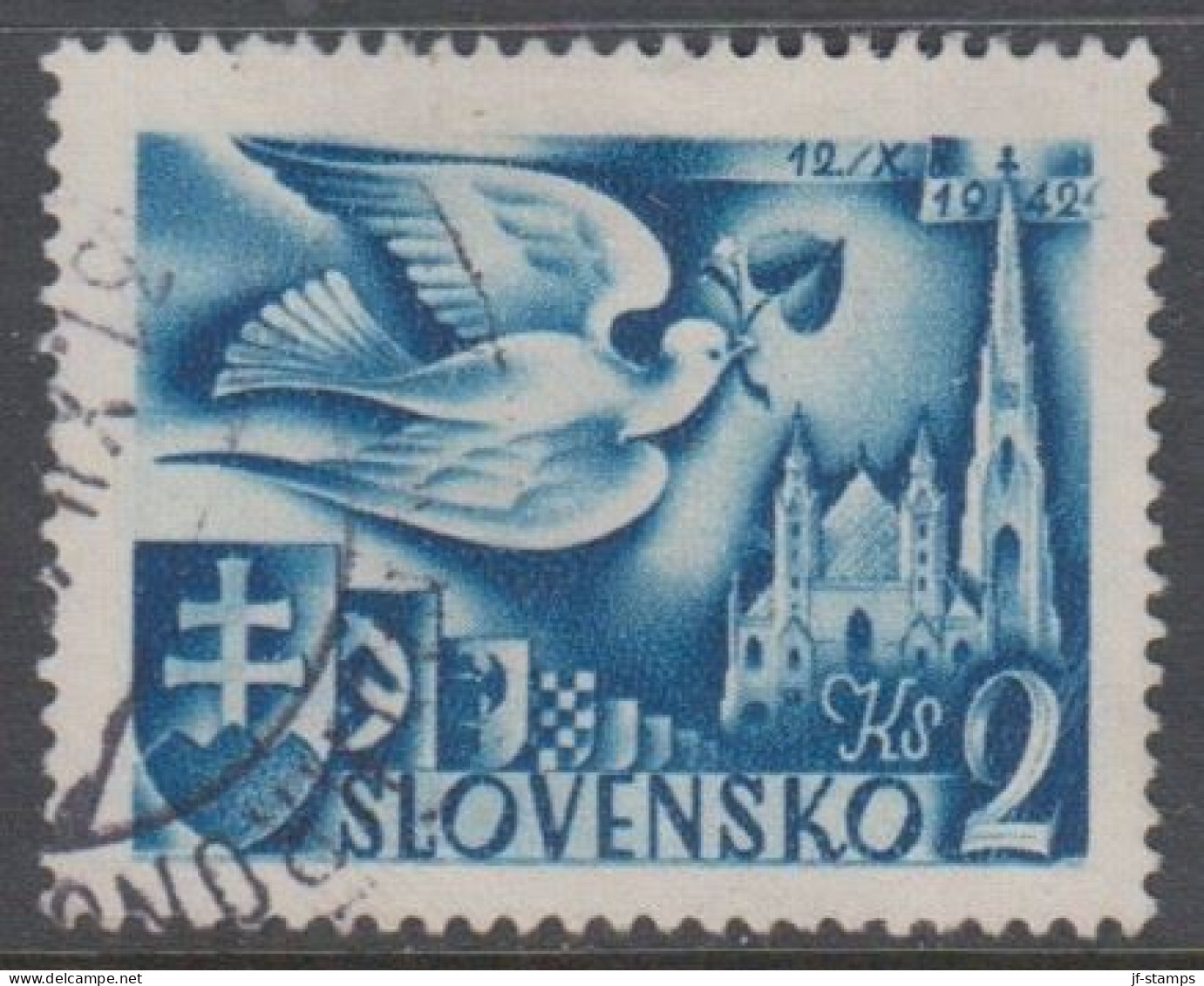 1942. SLOVENSKO European Postconference Ks 2.  (Michel 104) - JF419985 - Gebraucht