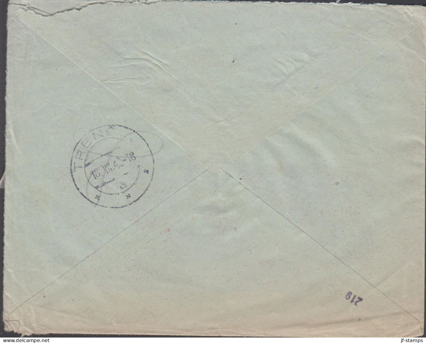 1942. SLOVENSKO Andrej Hlinka 3 KORUNY In Pair On Censored Cover Cancelled TRENCIN And With Lo... (Michel 42) - JF441419 - Briefe U. Dokumente