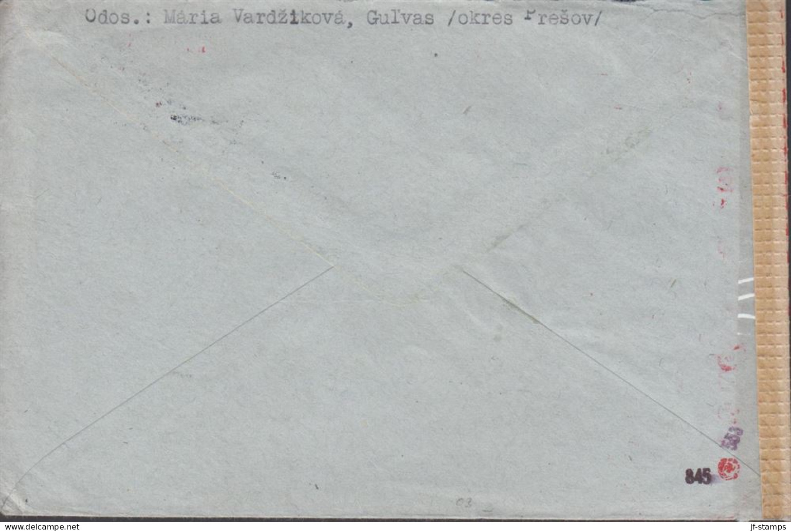 1944. SLOVENSKO 2 KS BOJNICE On Cover To Praha Cancelled PRESOV 2. IV. 44. Brown German Censor... (Michel 84) - JF441429 - Brieven En Documenten
