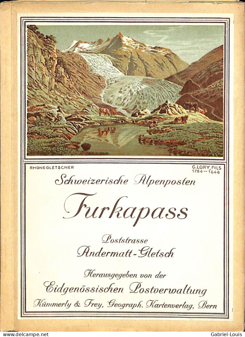 Poststrasse Schweizerische Alpenpost Furka Andermatt Gletsch Real Car Postal Postbus Karte 1: 75000 Hospenthal Realp - Dépliants Touristiques