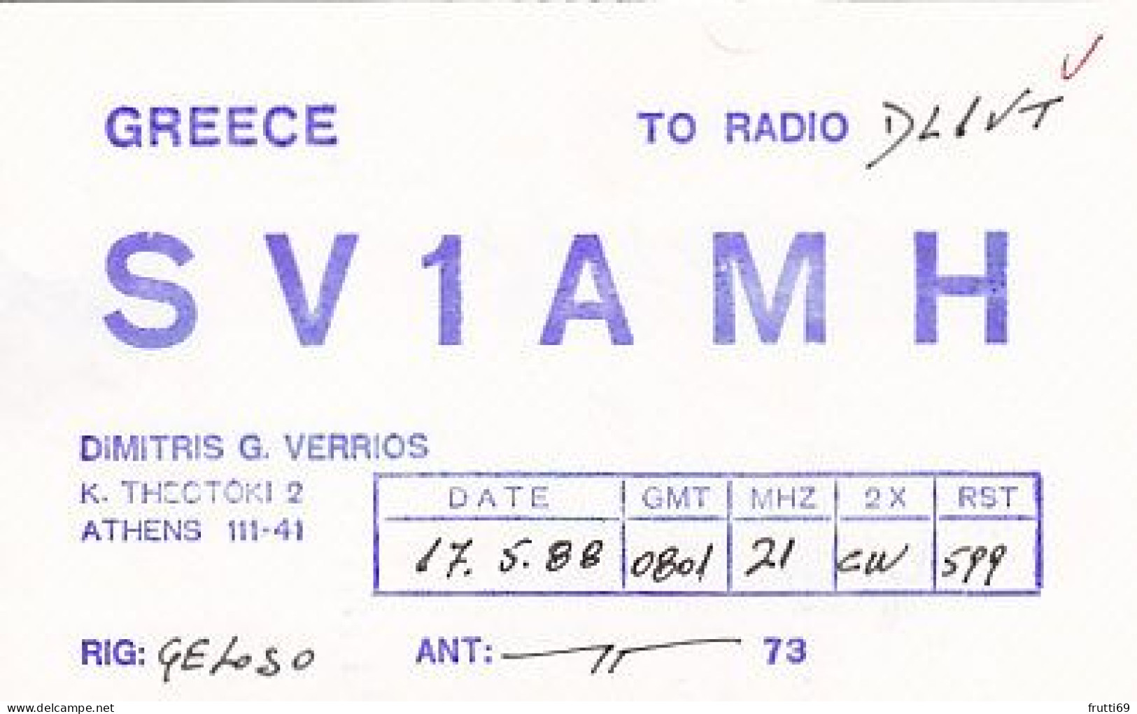 AK 210601 QSL - Greece - Athens - Radio-amateur
