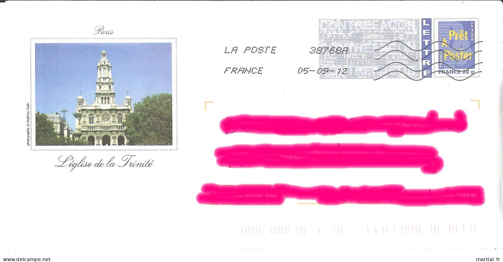 Pap ENTIER POSTAL STATIONERY GANZSACHE PARIS EGLISE TRINITE ARCHITECTURE CHURCH KIRCHE 28768A - Kirchen U. Kathedralen