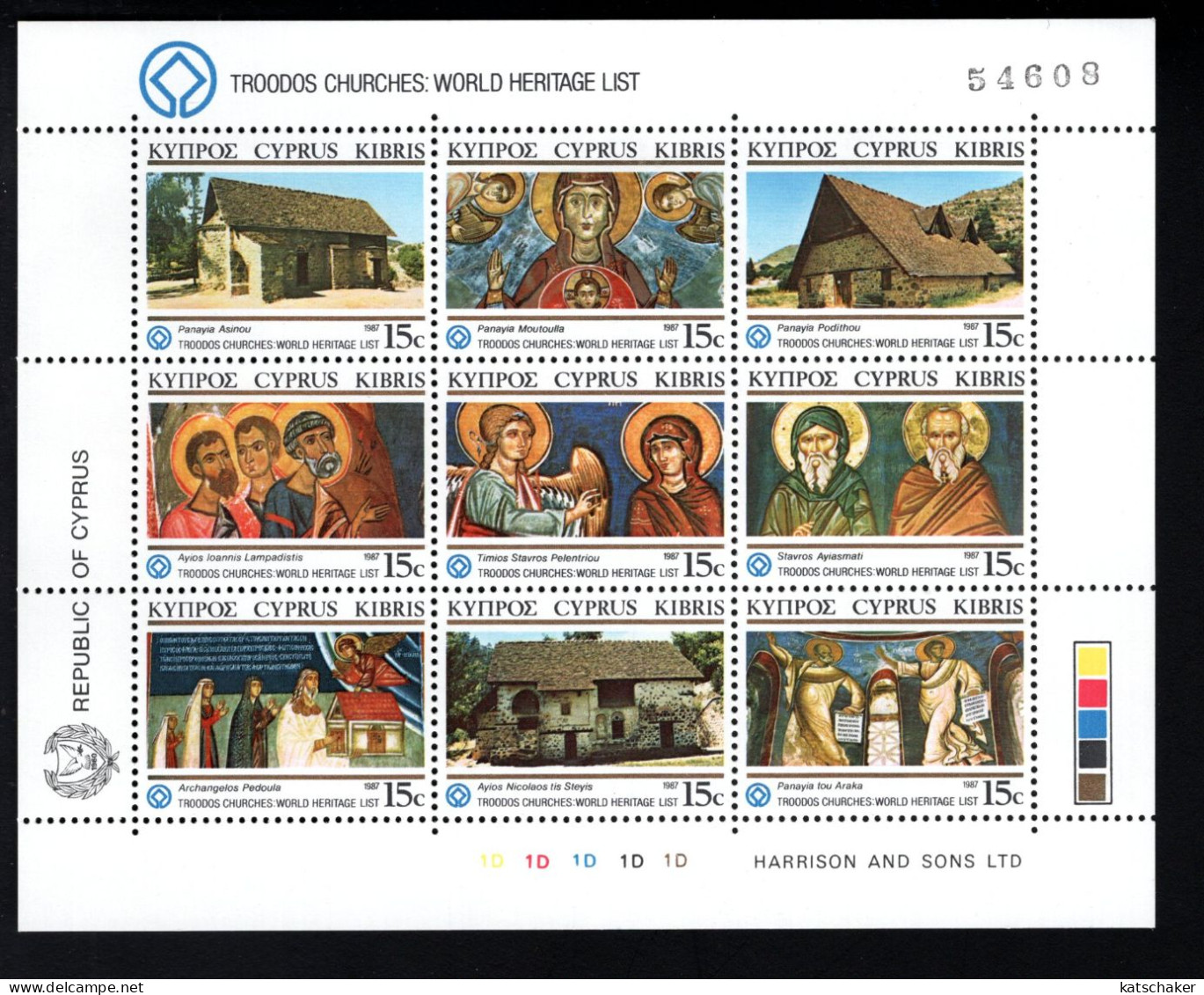 2025186293 1987 SCOTT 686 (XX) POSTFRIS MINT NEVER HINGED - TROODOS CHURCHES ON UNESCO WORLD HERITAGE LIST - Unused Stamps