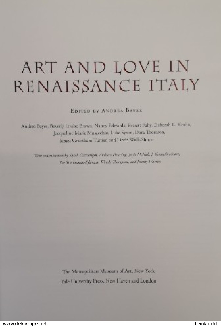 Art And Love In Renaissance Italy. - Sonstige & Ohne Zuordnung