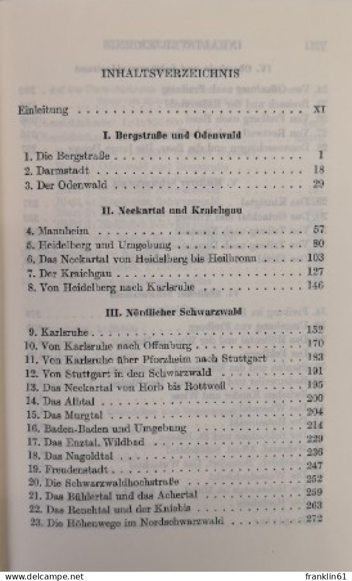 Schwarzwald. Odenwald, Neckartal.  Reisehandbuch. - Otros & Sin Clasificación