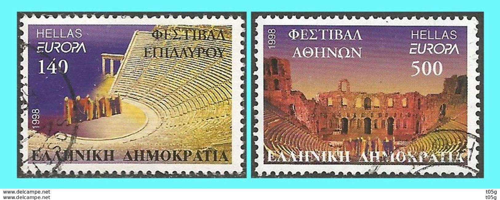 Greece-Grece  - Hellas 1998: Europa CERT - Complet Set Used - Usati