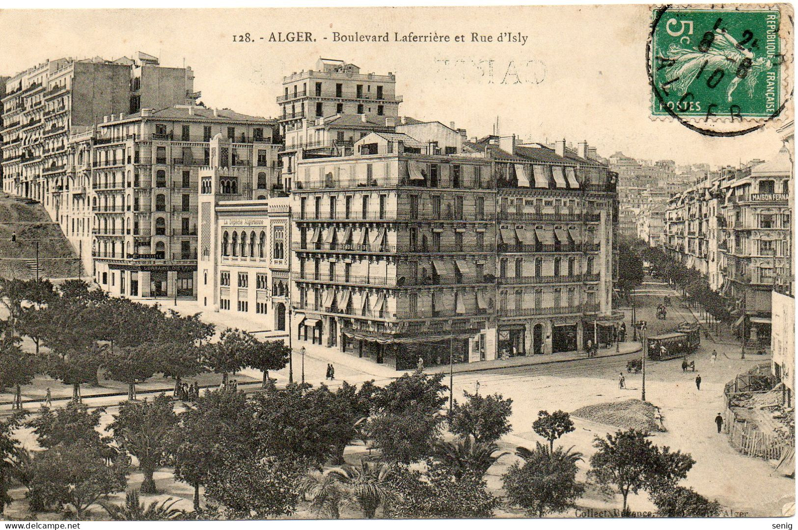 ALGERIE - ALGER - 128 - Boulevard Laferrière Et Rue D'Isly - Collection Régence E. L. édit. Alger (Leroux) - - Alger