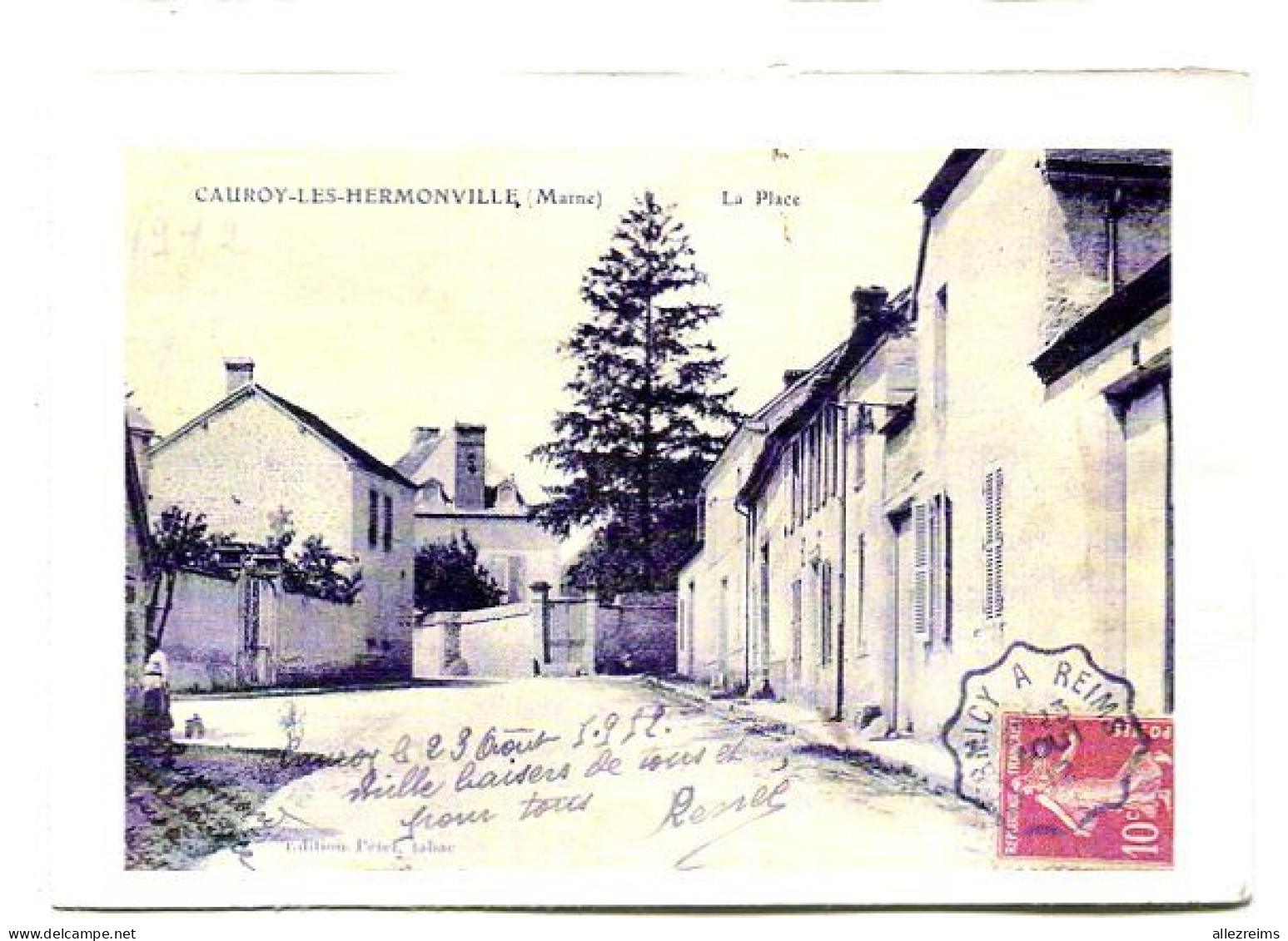 Repro CPA  51  : CAUROY Lès HERMONVILLE   La Place          VOIR  DESCRIPTIF  §§§ - Other & Unclassified