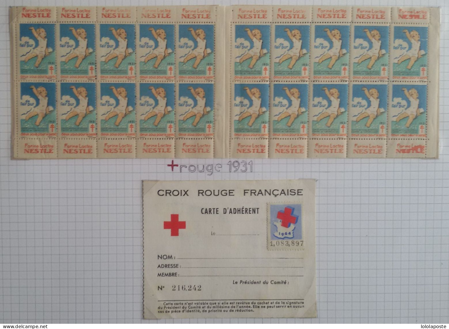 8 Carnets Anti Tuberculeux Entre 1930 Et 1939 Ainsi Que Quelques Carte D'adhérent à La Croix Rouge - 8 Photos - Tuberkulose-Serien