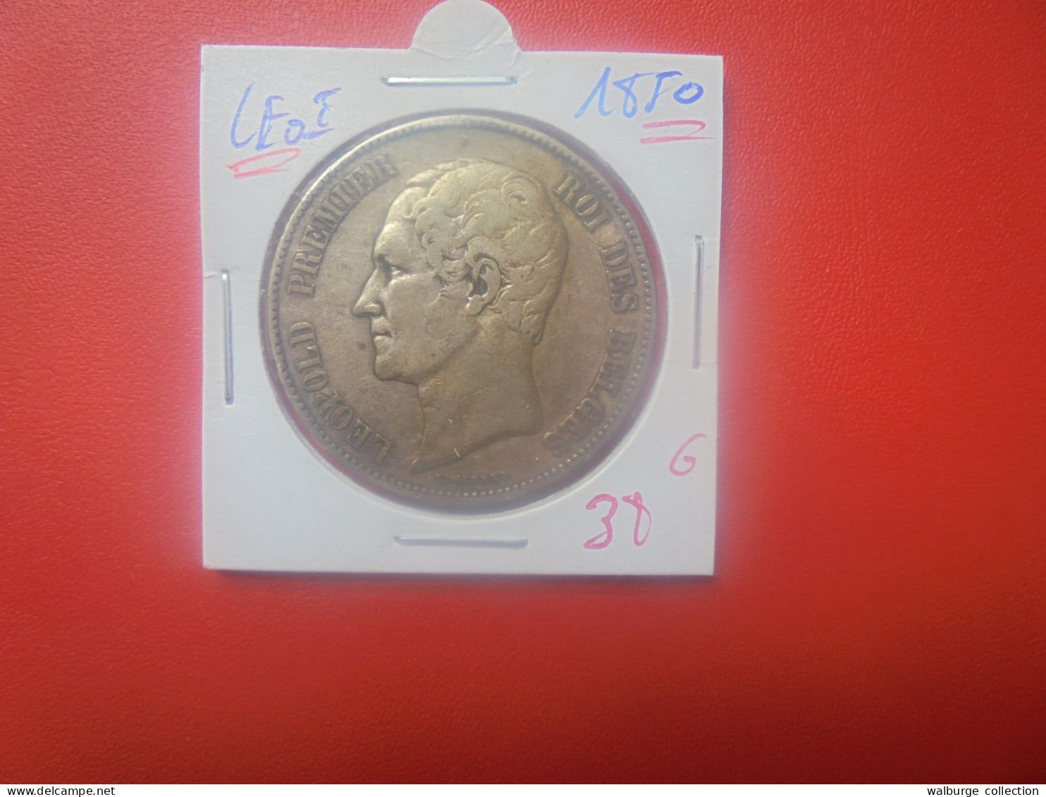 Léopold 1er. 5 FRANCS 1850 ARGENT (A.2) - 5 Francs