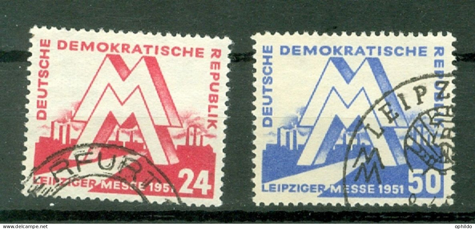 DDR    Yvert  34/35    Ou  Michel  282/283  Ob   TB   - Gebraucht