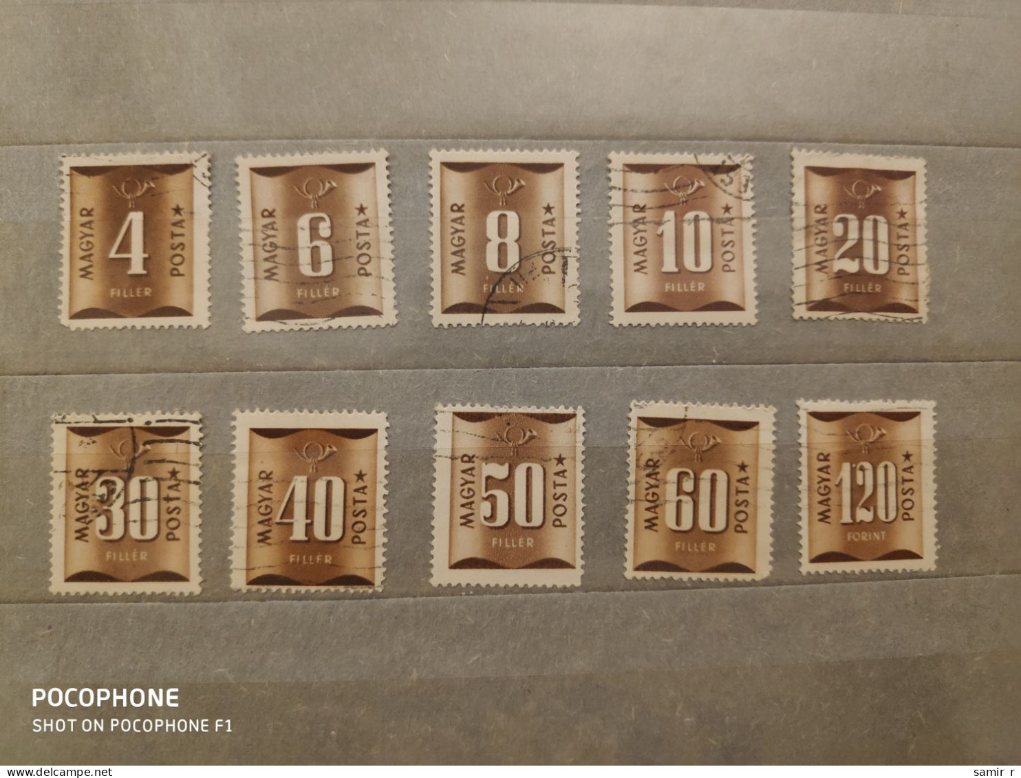 Hungary	Horn Fillers (F96) - Used Stamps