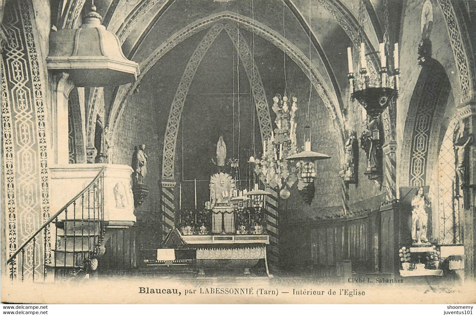 CPA Blaucau Par Labessonnié-Intérieur De L'église    L1071 - Autres & Non Classés