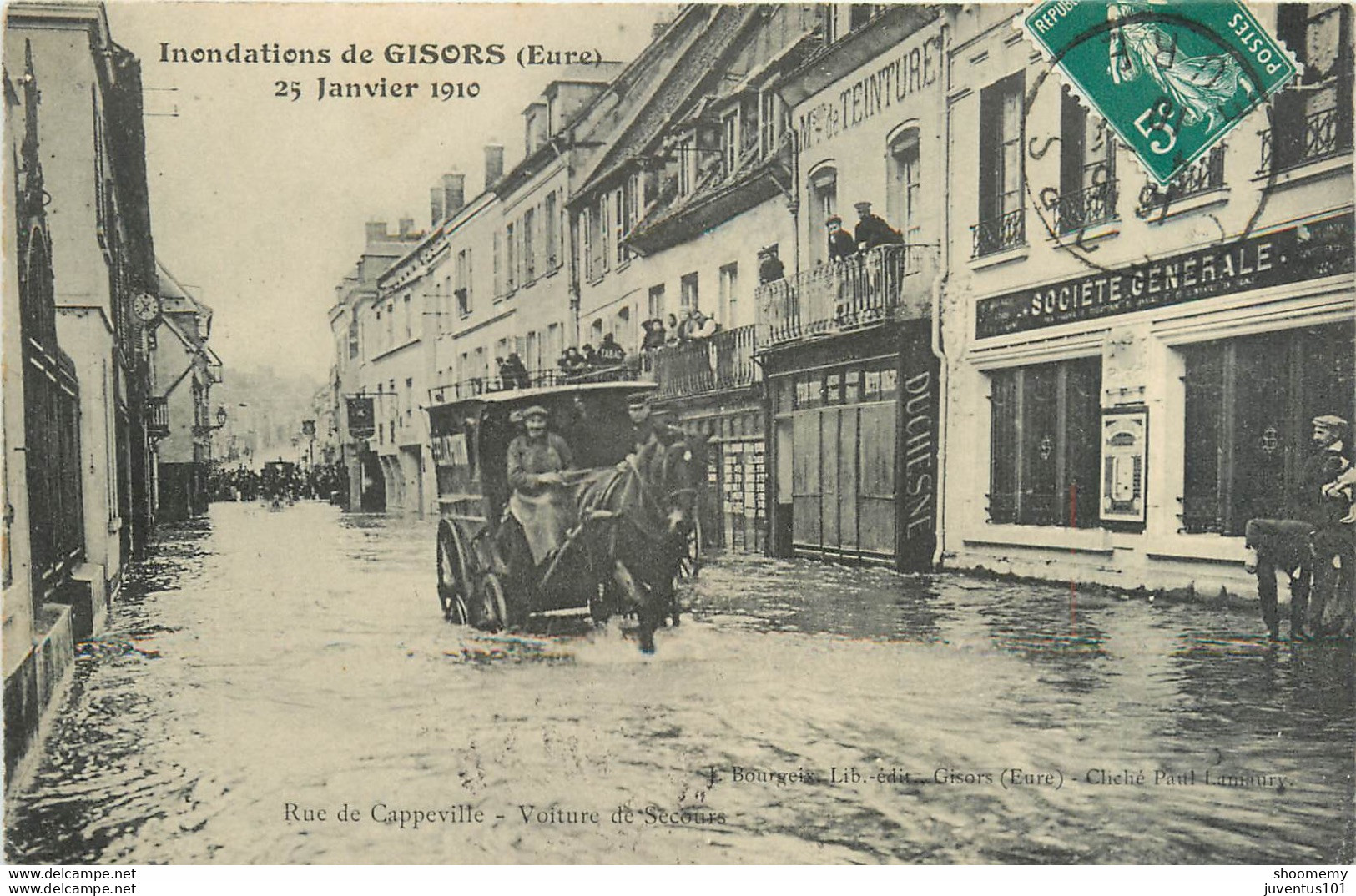 CPA Inondation De Gisors-25 Janvier 1910-Société Générale-Timbre      L1066 - Gisors