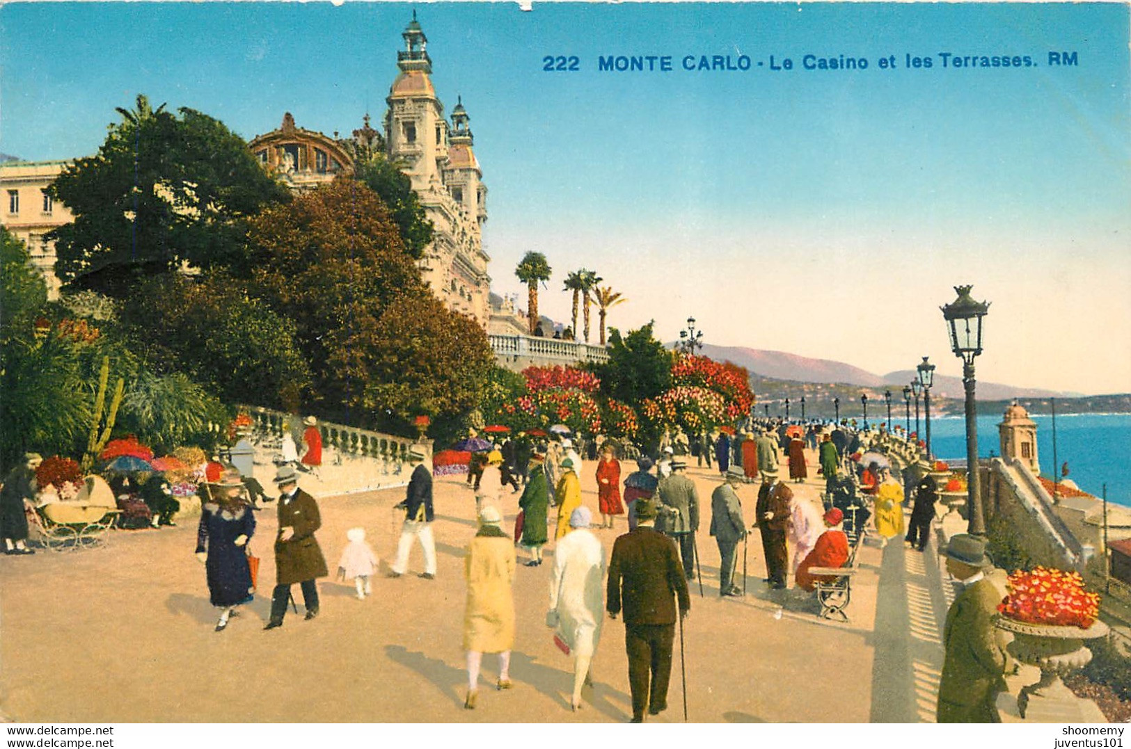 CPA Monte Carlo-Le Casino Et Les Terrasses-Timbre      L1065 - Monte-Carlo